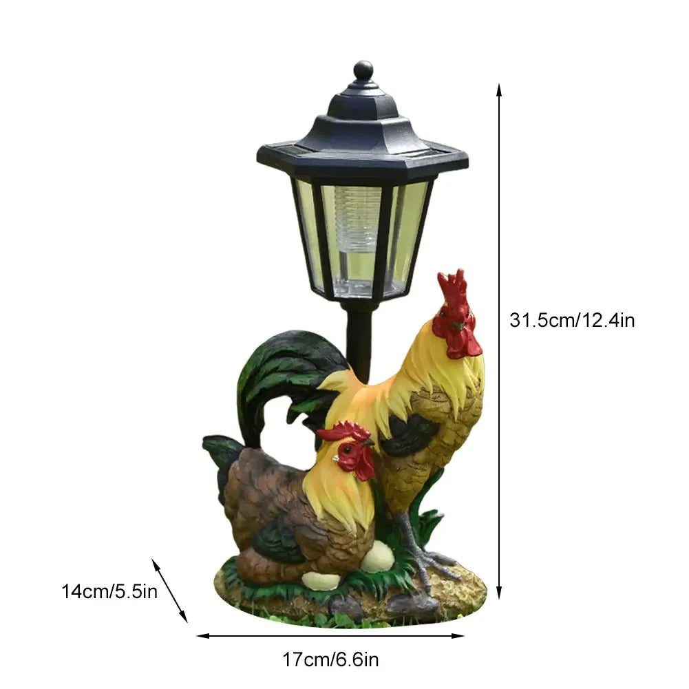 Zeshoekige Solar Tuinlamp – Decoratief Hars Beeldje met Licht