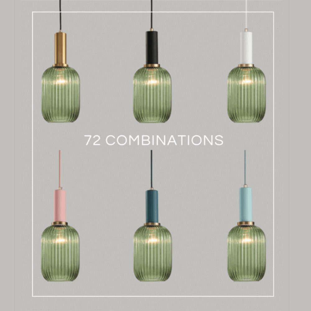 NordicGlow Hanglamp - Gecanneleerde glazen hanglamp