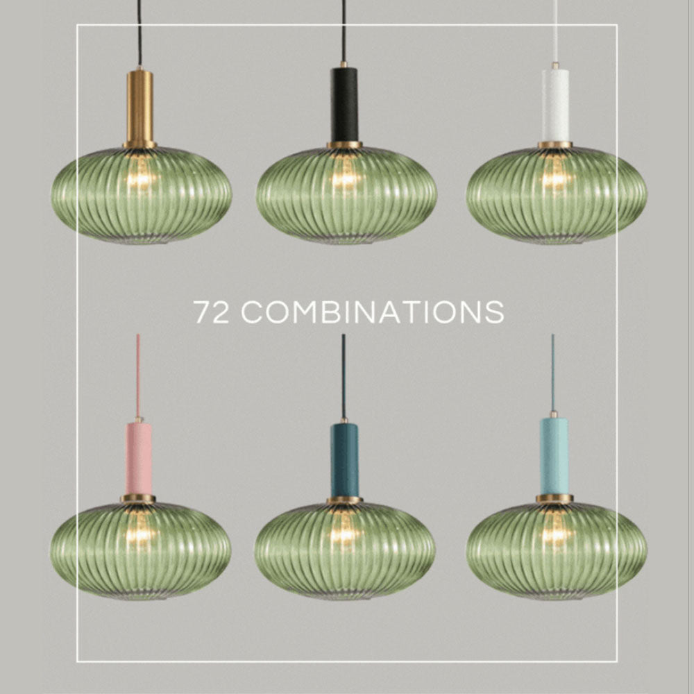 NordicGlow Hanglamp - Gecanneleerde glazen hanglamp