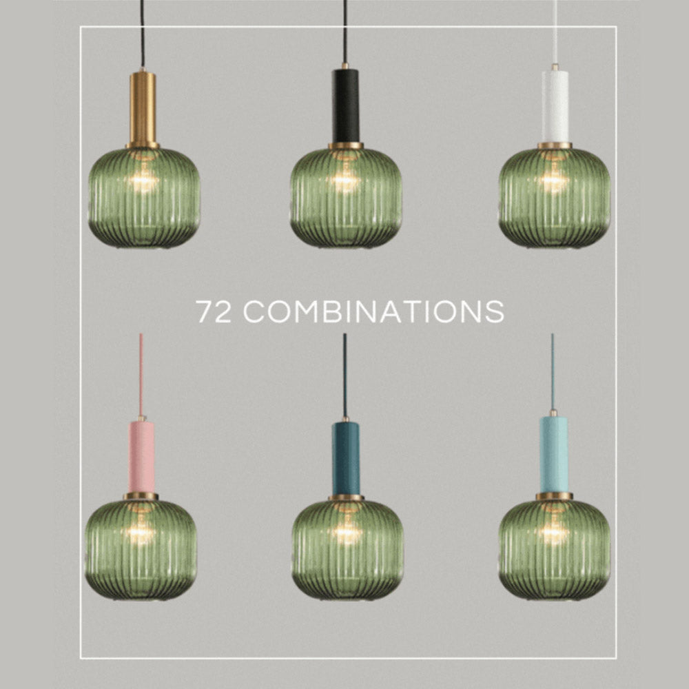 NordicGlow Hanglamp - Gecanneleerde glazen hanglamp