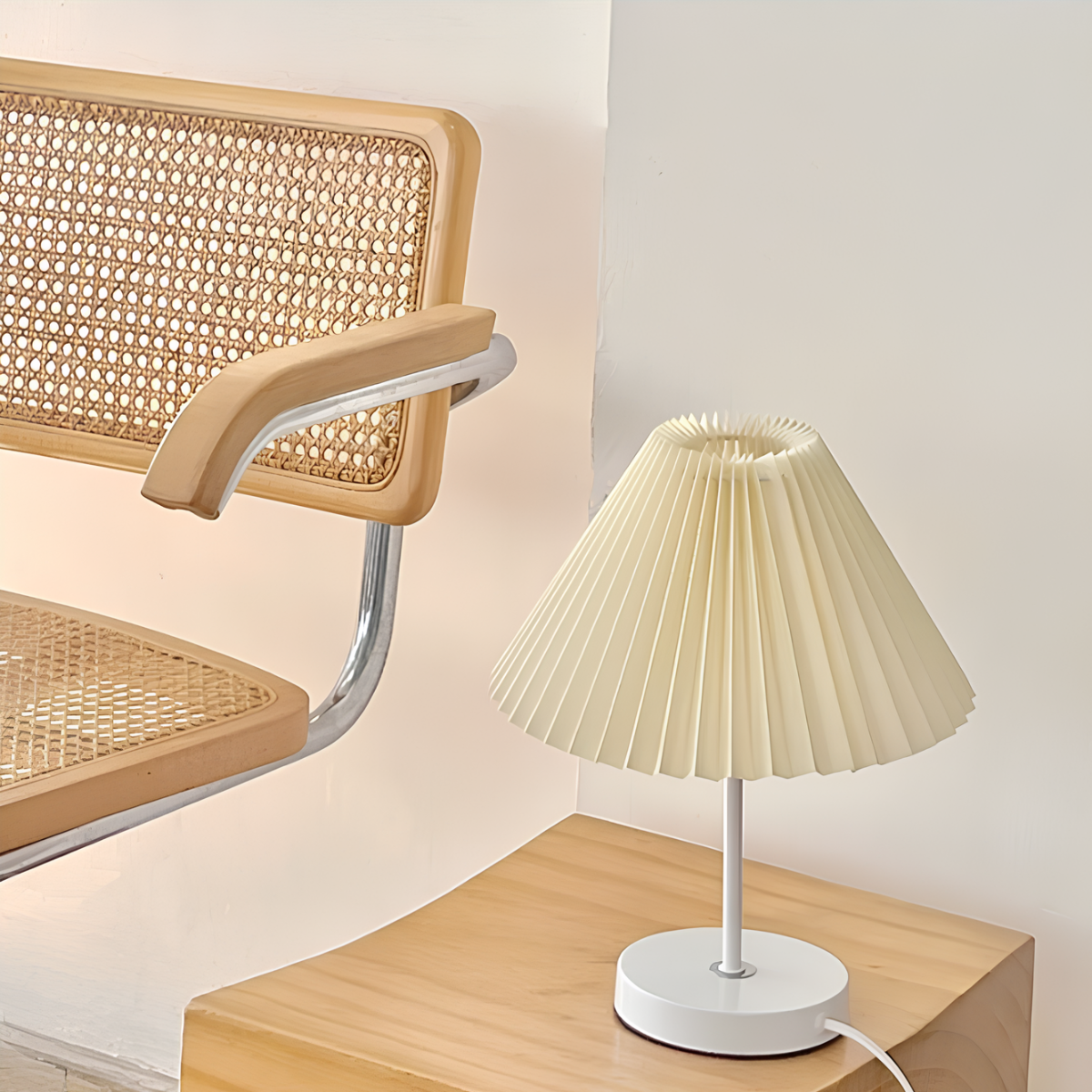 LumiÉl Tafellamp – Met geplooide stoffen kap