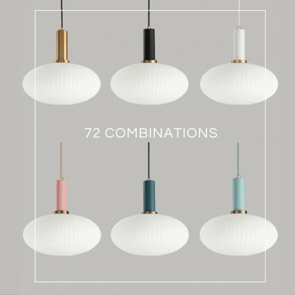NordicGlow Hanglamp - Gecanneleerde glazen hanglamp