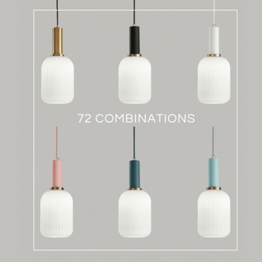 NordicGlow Hanglamp - Gecanneleerde glazen hanglamp