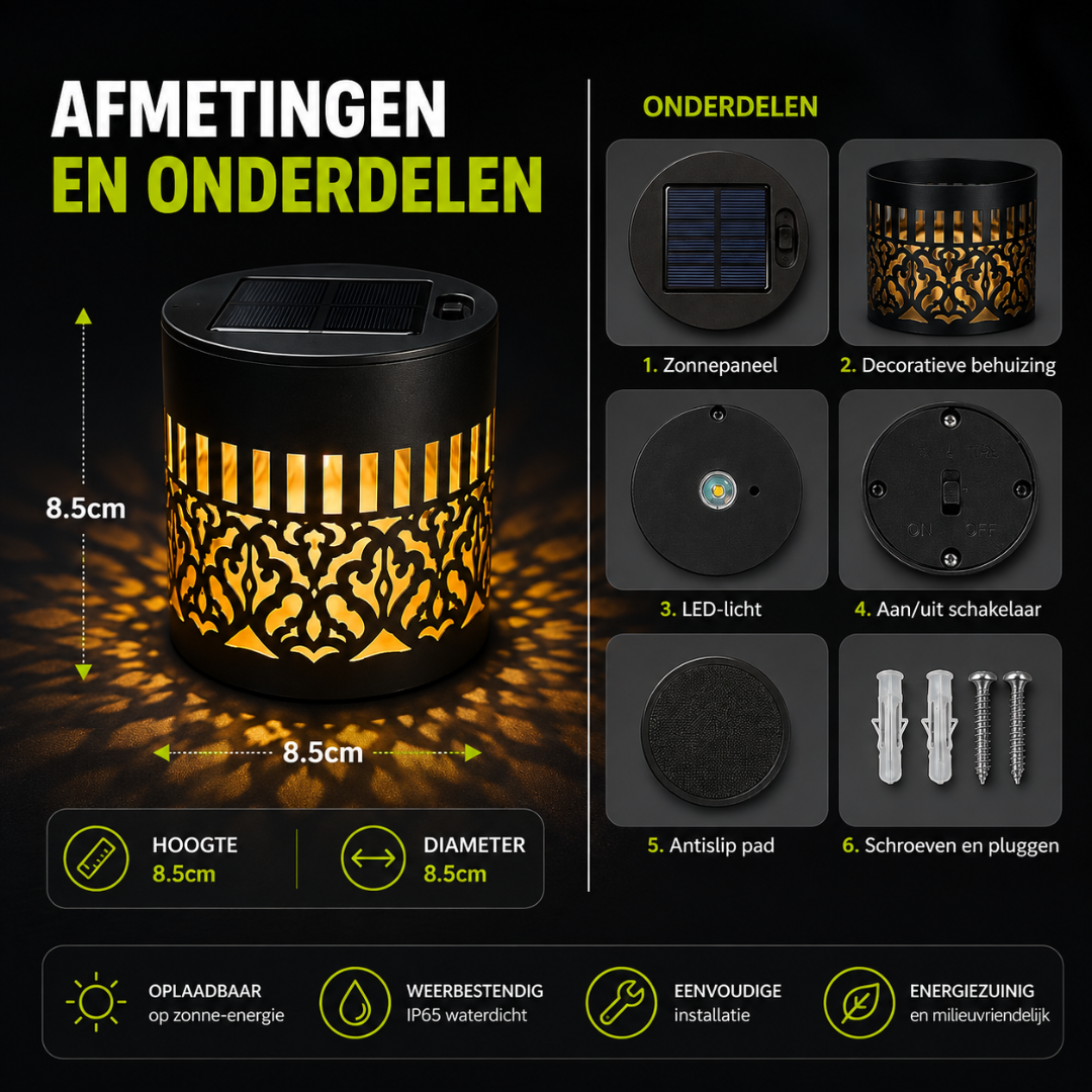 Solara Bloom™ – Solar Tuinlamp met Mandalapatroon
