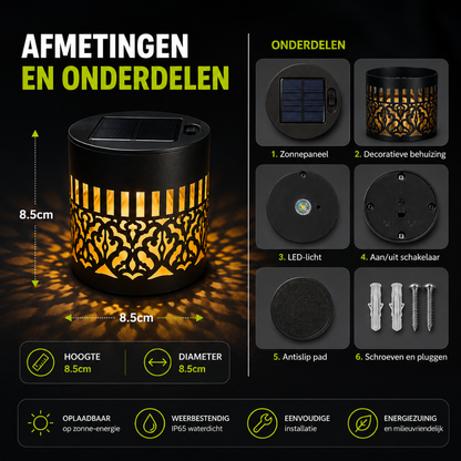 Solara Bloom™ – Solar Tuinlamp met Mandalapatroon