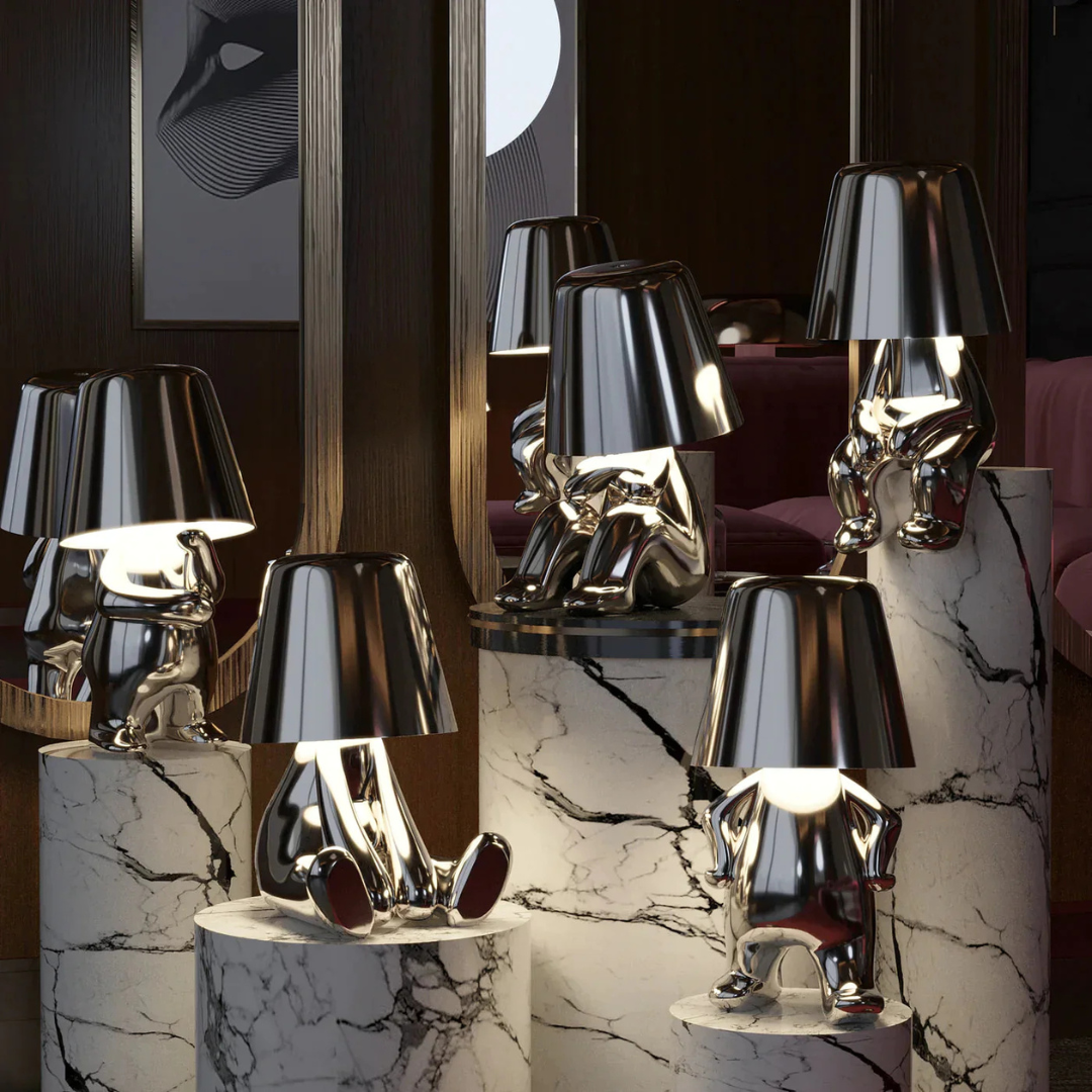 speelse tafellamp met uniek artistiek ontwerp en dimbaar licht – perfecte decoratie voor woonkamer, slaapkamer of bureau
