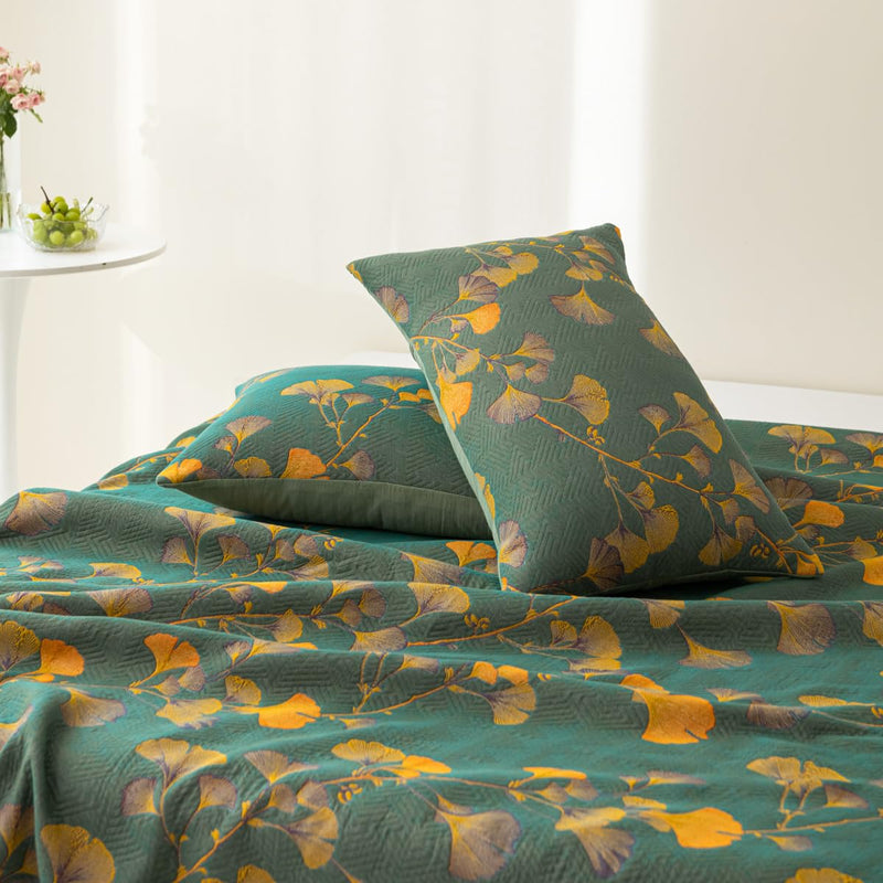 Virelia Botanische Jacquard Katoenen Keerbare Quilt | Oase Wonen
