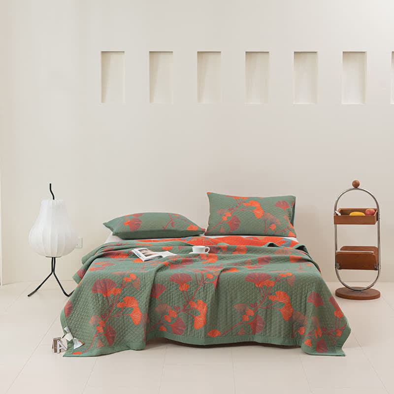 Arvella Botanische Katoenen Keerbare Quilt | Oase Wonen