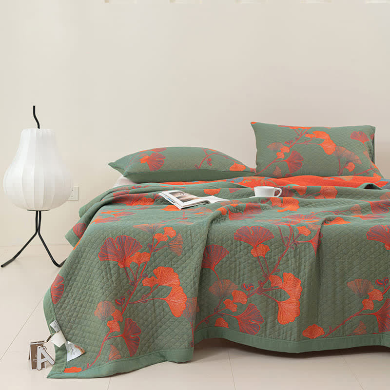 Arvella Botanische Katoenen Keerbare Quilt | Oase Wonen