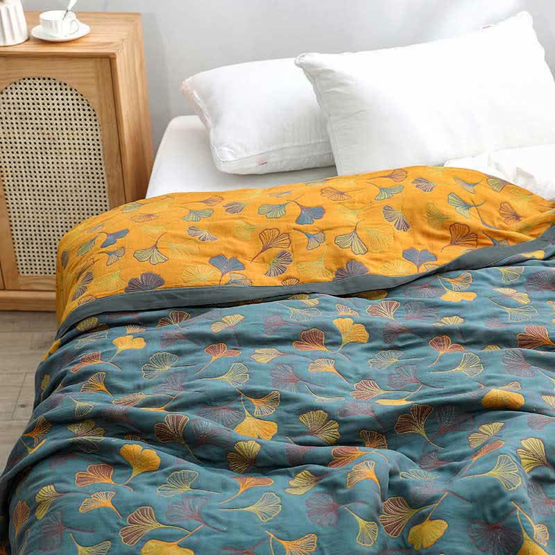 Elvara Botanische Katoenen Keerbare Quilt | Oase Wonen