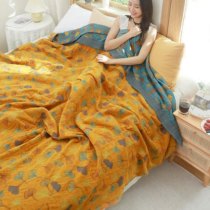 Elvara Botanische Katoenen Keerbare Quilt | Oase Wonen