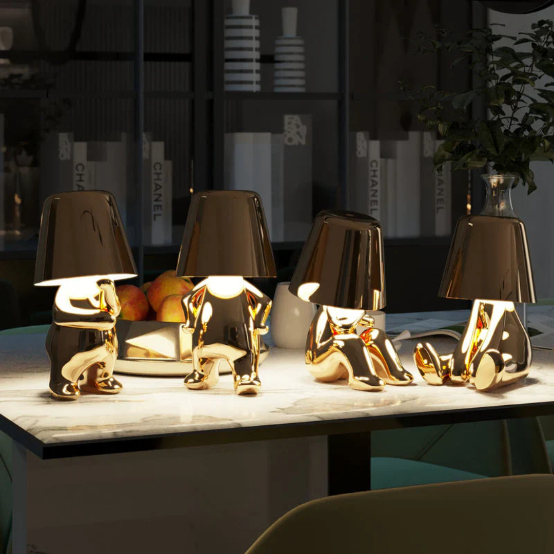 speelse tafellamp met uniek artistiek ontwerp en dimbaar licht – perfecte decoratie voor woonkamer, slaapkamer of bureau