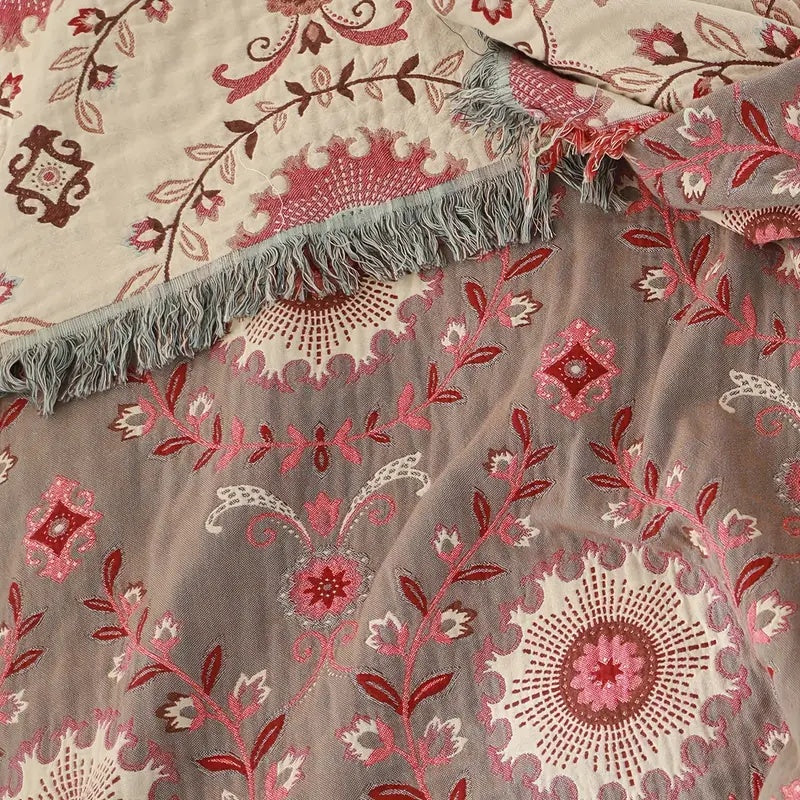 Retro Mandala Keerbare Deken – 100% Katoen voor Bank en Bed | Oase Wonen