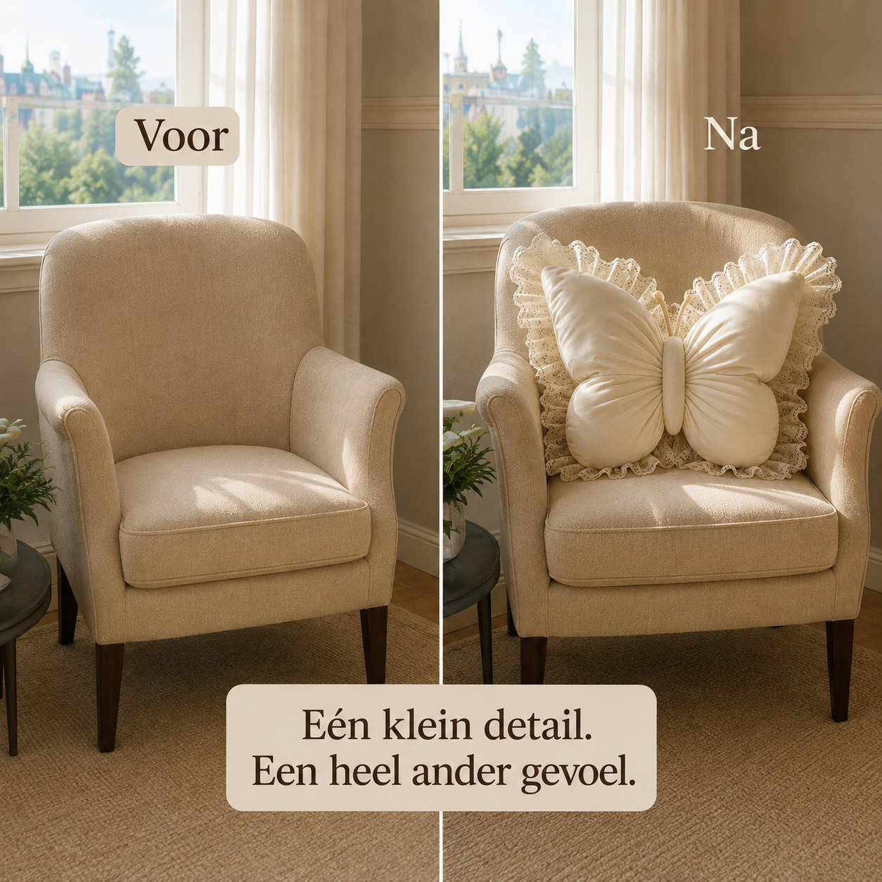 Amélie™ Handgemaakte Vlinder kussen - Van gewone plek naar favoriete plek