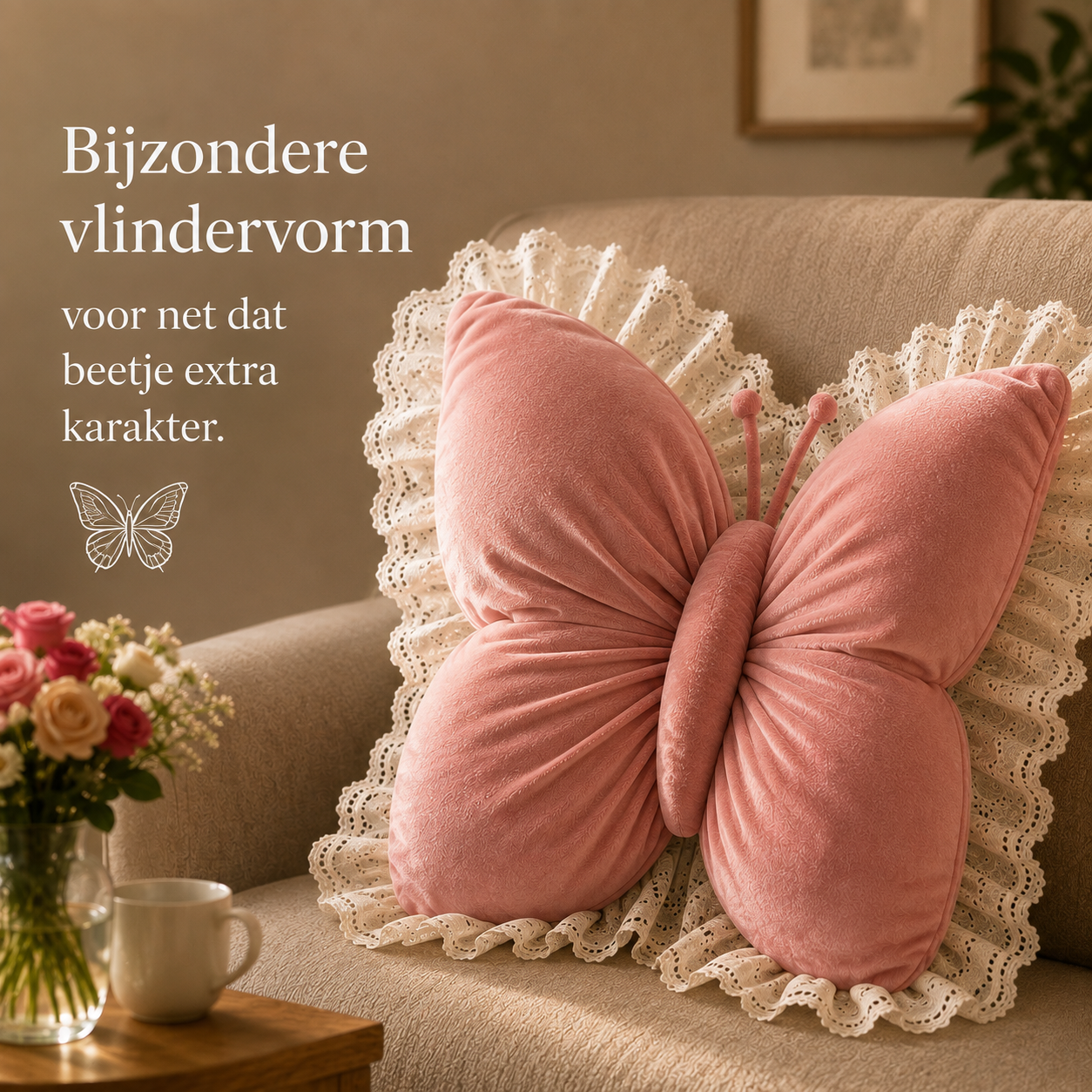 Amélie™ Handgemaakte Vlinder kussen - Van gewone plek naar favoriete plek