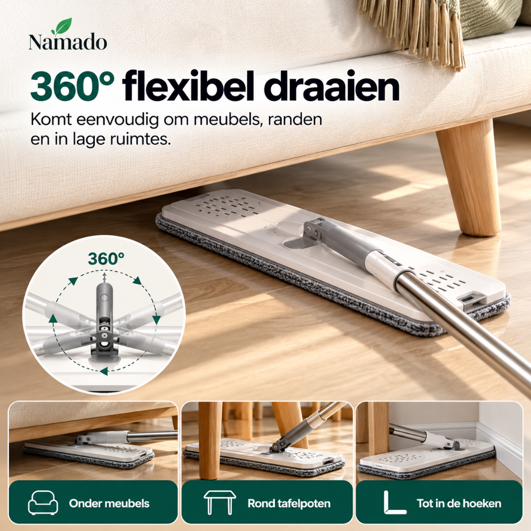 Oase Wonen CleanFlow™ Dweilsysteem - Dweil met schoon water. Vuil water blijft apart