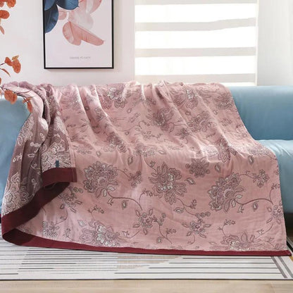 Lunéa Bloemen Katoenen Plaid | Oase Wonen