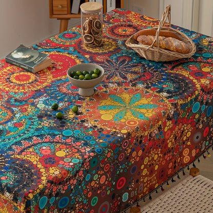 Bohemian Tassel Tafelkleed – Waterafstotend Microvezel | Oase Wonen