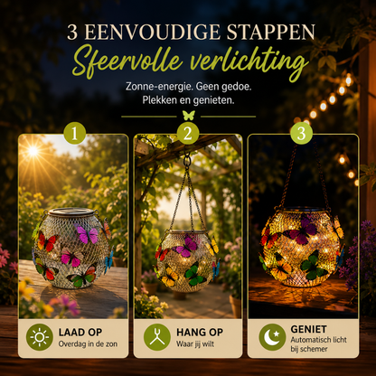VlinderGloed™ – Overdag decoratie, ’s avonds sfeervol licht