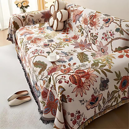 Country Charm Floral Plaid – Polyester/Katoen Woonplaid | Oase Wonen