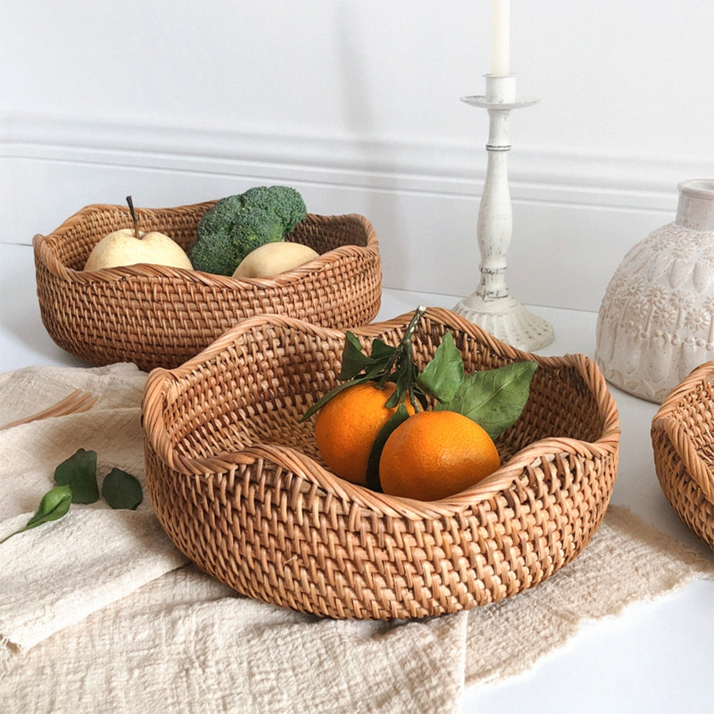 Handgevlochten Rotan Mand – Naturel Opbergmand voor Keuken en Tafel | Oase Wonen