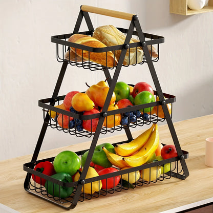 VertiFruit – 3-laags Fruitmand met Elegant Design