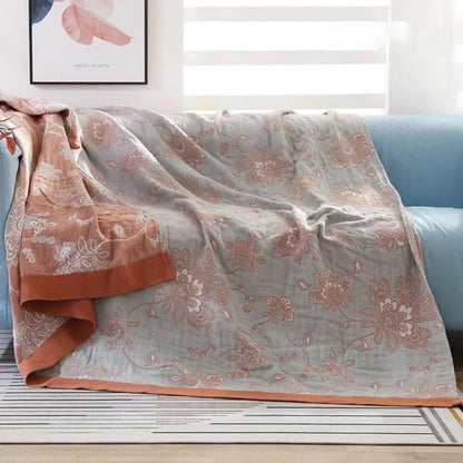 Lunéa Bloemen Katoenen Plaid | Oase Wonen