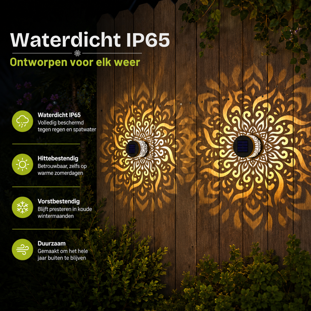 Solara Bloom™ – Solar Tuinlamp met Mandalapatroon