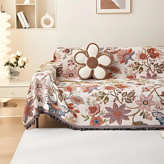 Country Charm Floral Plaid – Polyester/Katoen Woonplaid | Oase Wonen