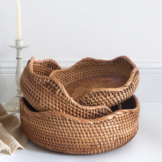 Handgevlochten Rotan Mand – Naturel Opbergmand voor Keuken en Tafel | Oase Wonen