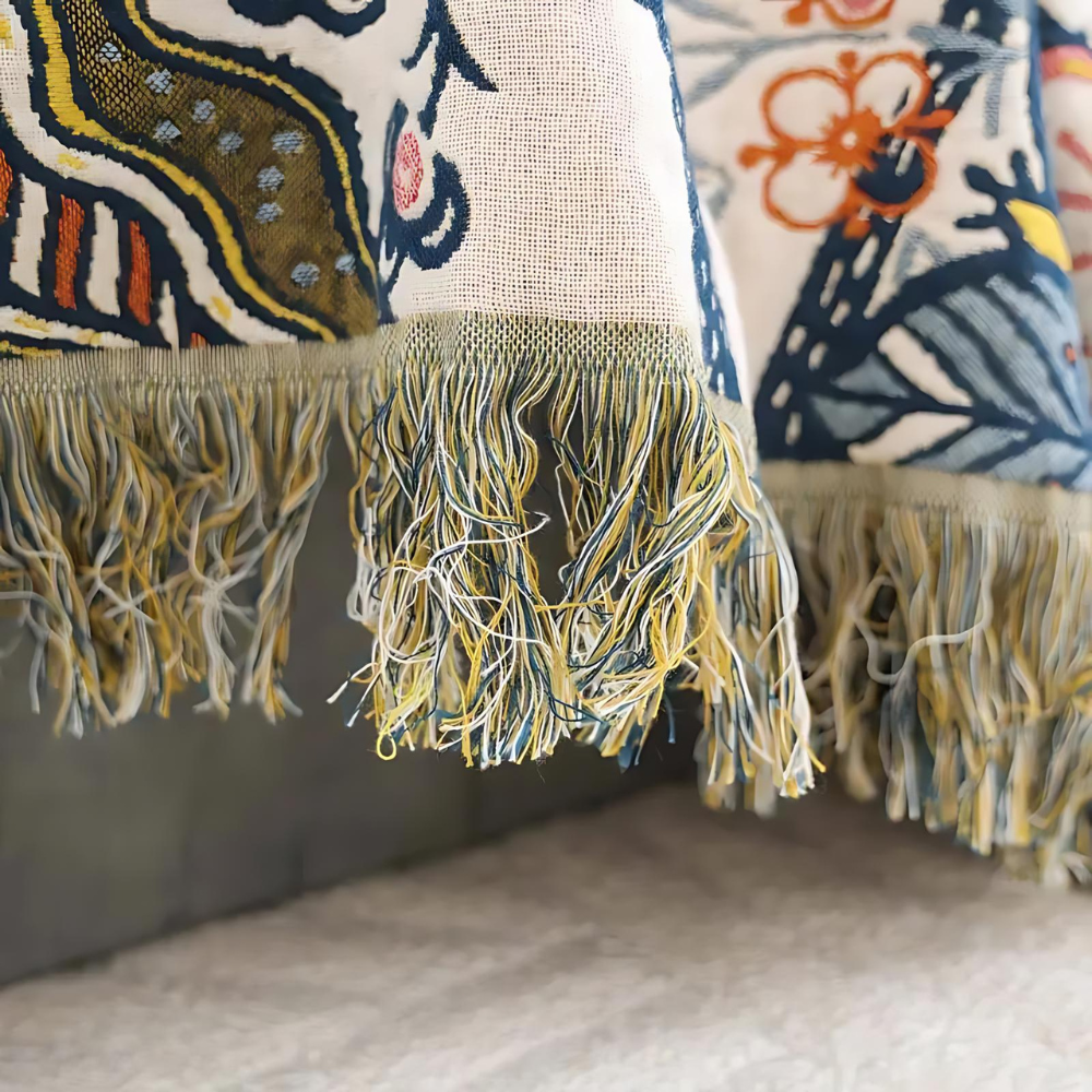 Bloemen Plaid 100% Katoen – Jacquard Deken voor de Bank | Oase Wonen
