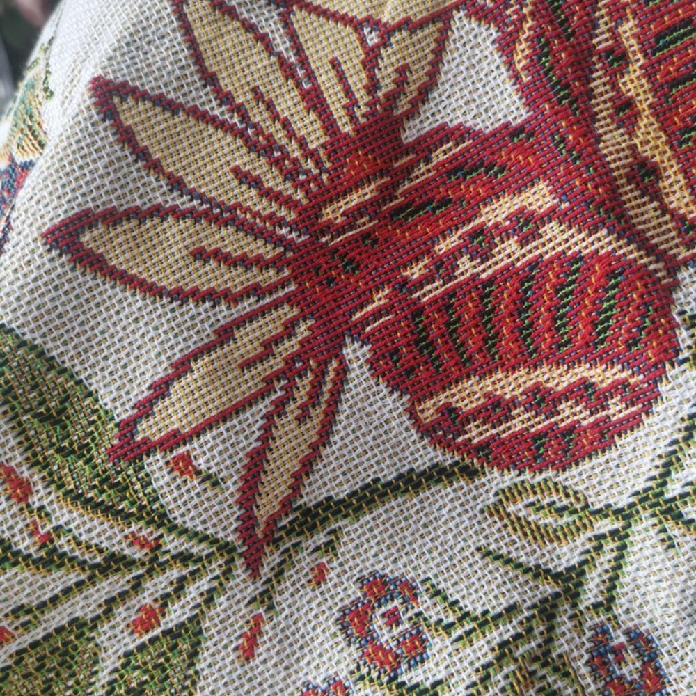 Country Charm Floral Plaid – Polyester/Katoen Woonplaid | Oase Wonen