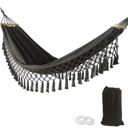 Relaxa – Luxe Hangmat met Houten Stokken