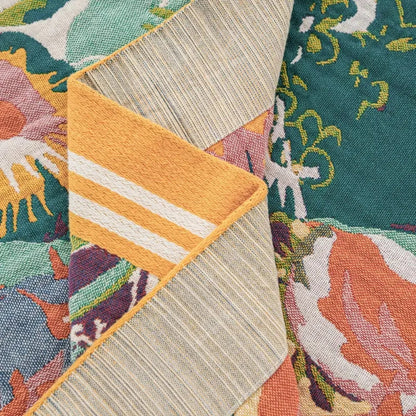 Floral Bloom Katoenen Deken – Jacquard Geweven voor Woonkamer | Oase Wonen