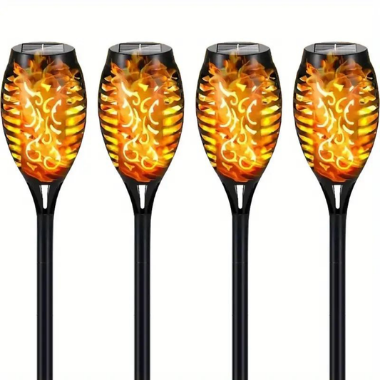 Solar LED buitenverlichting met flikkerende vlam, waterdicht, eenvoudig te installeren, oplaadbaar via zonne-energie, ideaal voor sfeervolle tuinen