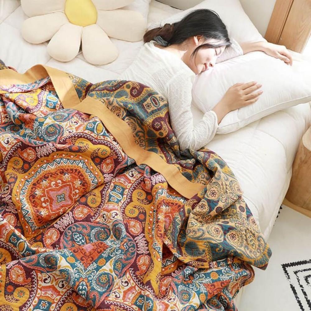 Boho Dubbelzijdig Katoenen Zomerdeken | Oase Wonen