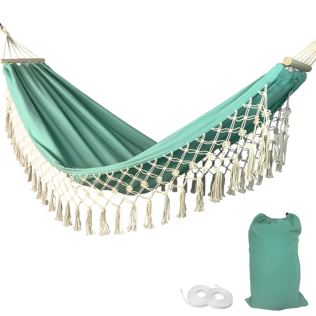 Relaxa – Luxe Hangmat met Houten Stokken