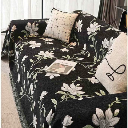 Vintage Bloemen Chenille Bankhoes – Stofdicht en Krasbestendig | Oase Wonen