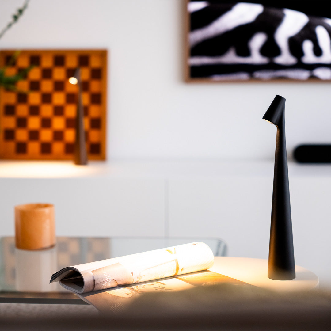 Lumi Draadloze tafellamp | 3 helderheidsniveaus en oplaadbare LED