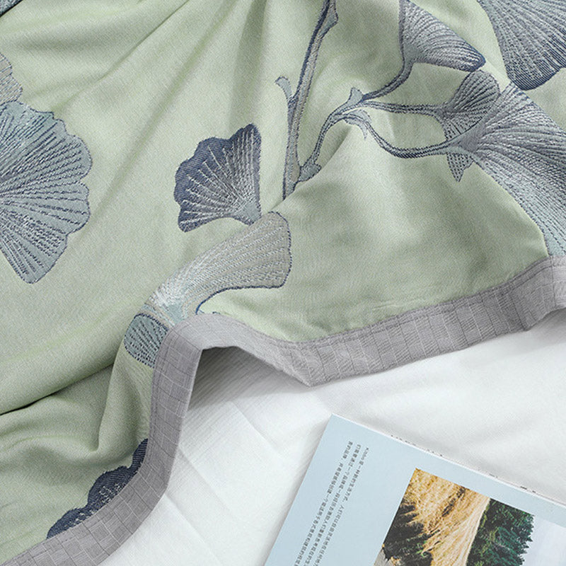 Serena Ginkgo Katoenen Mousseline Quilt | Oase Wonen