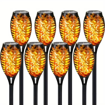 Solar LED buitenverlichting met flikkerende vlam, waterdicht, eenvoudig te installeren, oplaadbaar via zonne-energie, ideaal voor sfeervolle tuinen