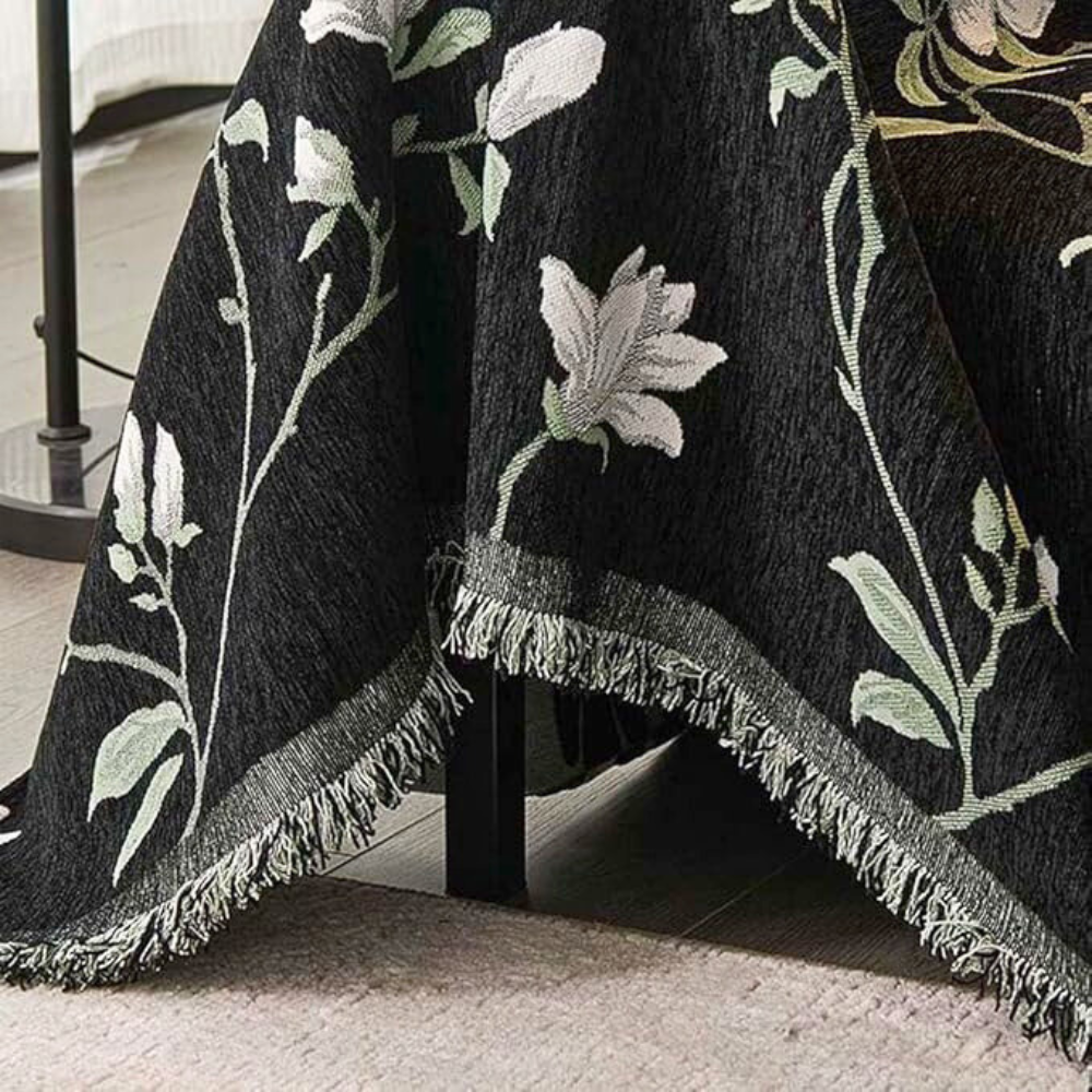 Vintage Bloemen Chenille Bankhoes – Stofdicht en Krasbestendig | Oase Wonen