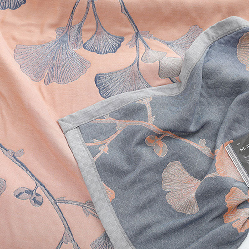 Serena Ginkgo Katoenen Mousseline Quilt | Oase Wonen
