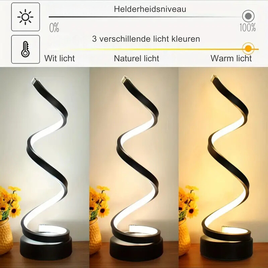 spiraalvormige tafellamp