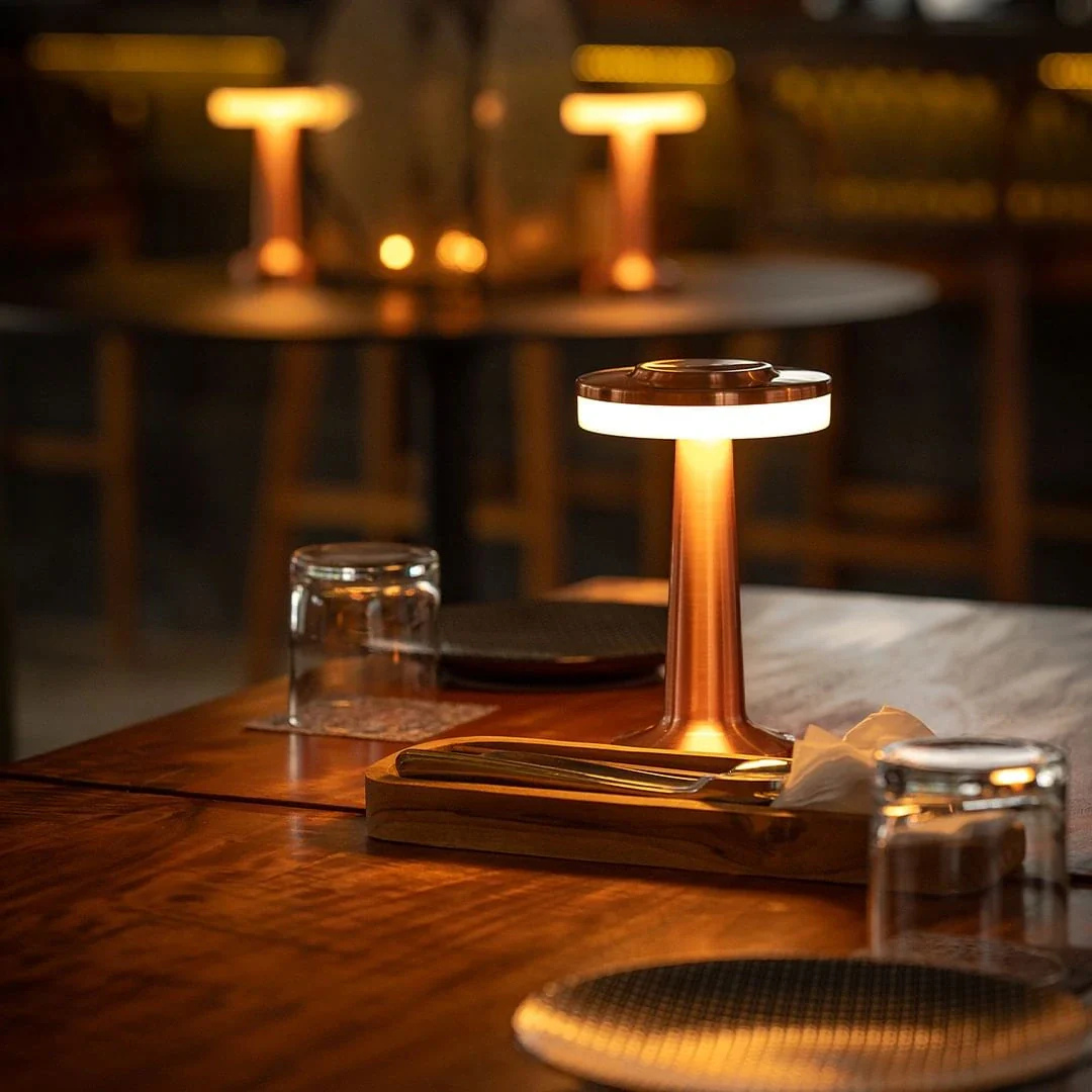  draadloze retro tafellamp met verstelbare helderheid en lichtkleuren