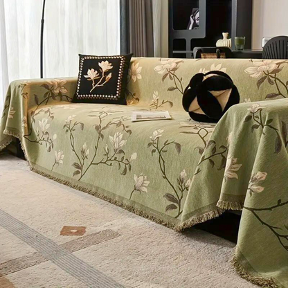 Vintage Bloemen Chenille Bankhoes – Stofdicht en Krasbestendig | Oase Wonen