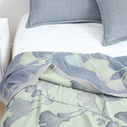 Serena Ginkgo Katoenen Mousseline Quilt | Oase Wonen