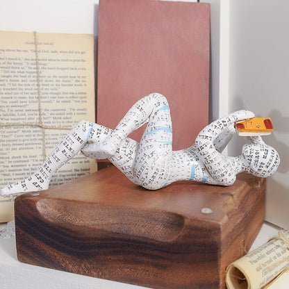 Amélie Lezer Sculptuur voor Boekenkast | Oase Wonen