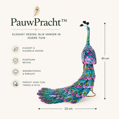 PauwPracht™ – Metalen Tuinpauw