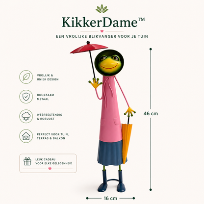KikkerDame™ – Metalen Tuinkikker